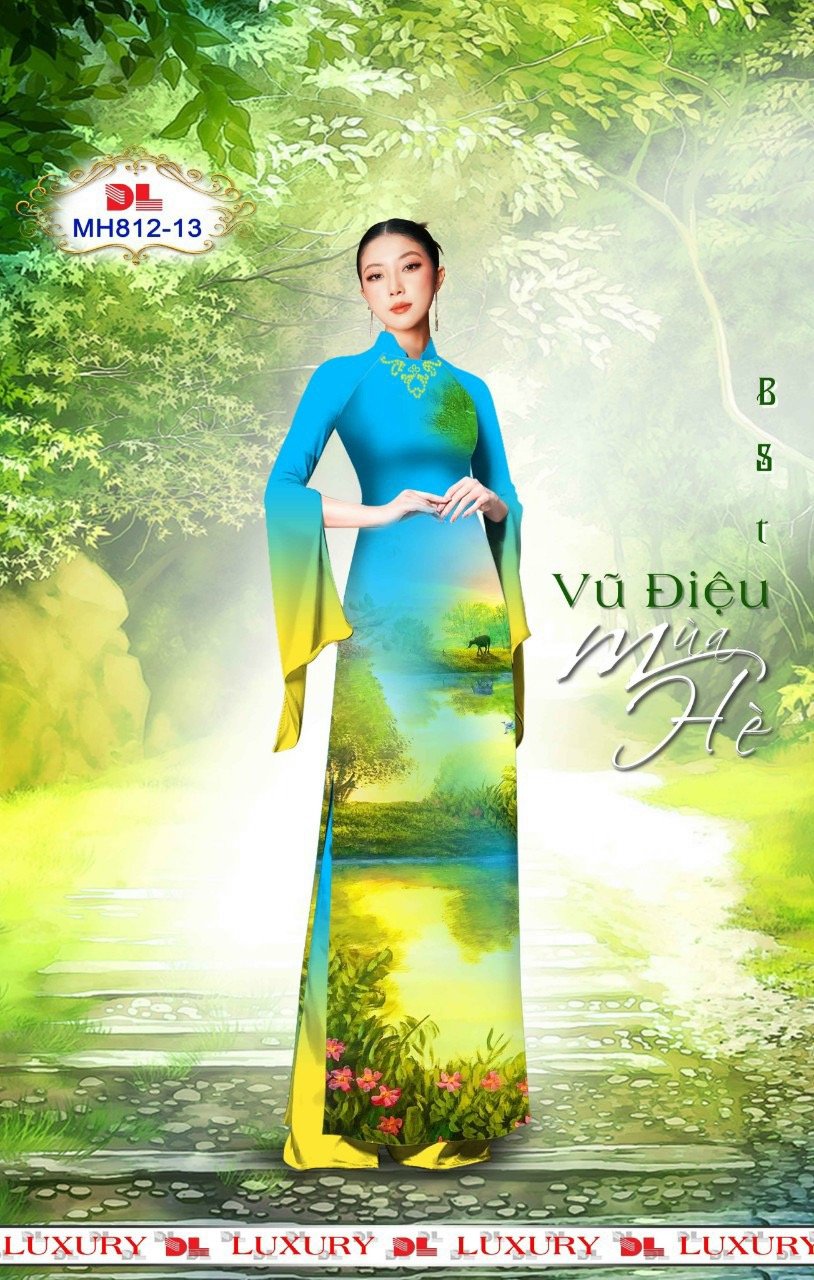 Vải áo dài phong cảnh dlmh-812 - Ảnh 5