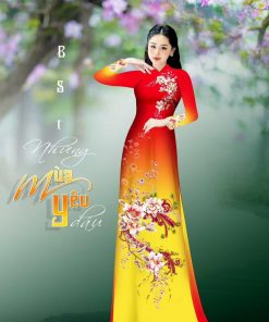 Alternative view of Vải áo dài hoa 3d dlmh-824