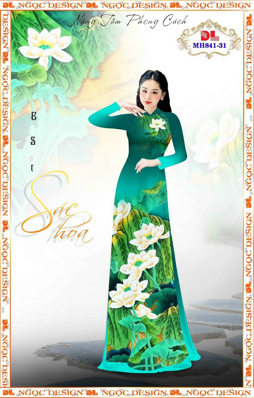 Vải áo dài hoa sen dlmh-841 - Ảnh 15