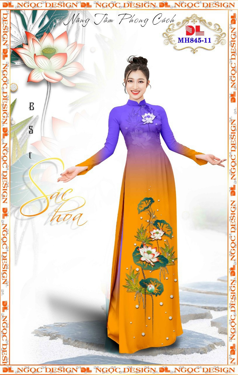 Vải áo dài hoa sen dlmh-845 - Ảnh 19