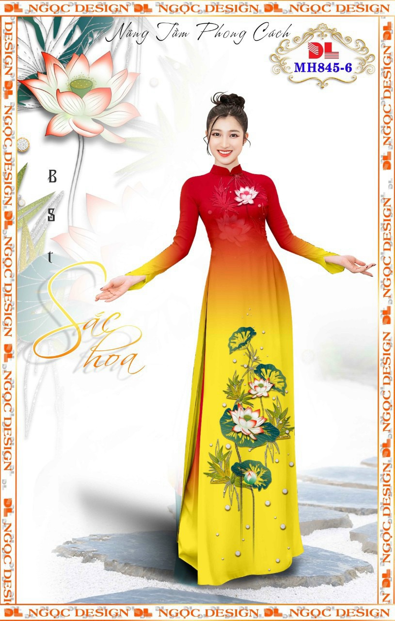 Vải áo dài hoa sen dlmh-845 - Ảnh 6