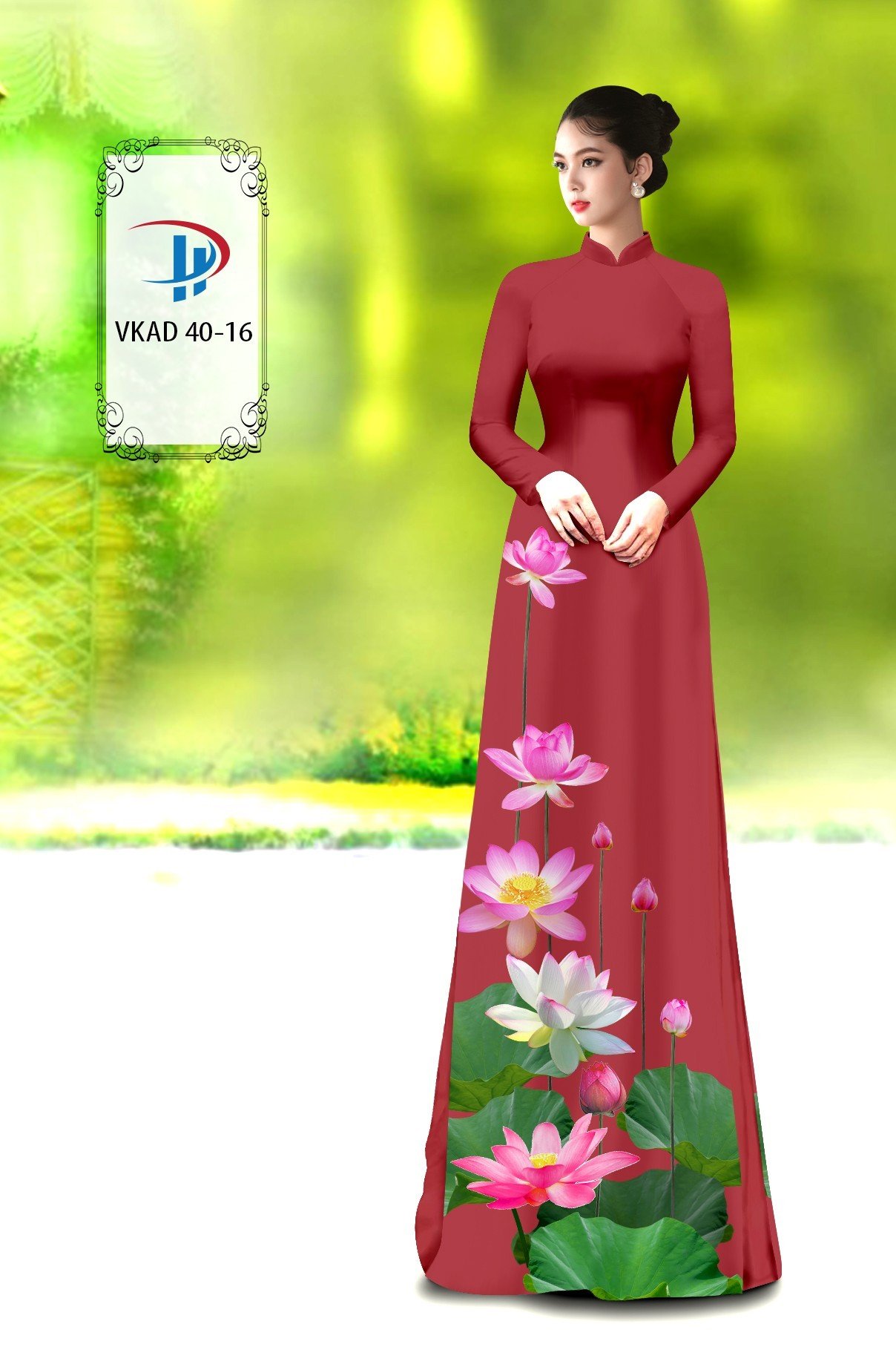 Vải áo dài hoa sen vkad-40 - Ảnh 23