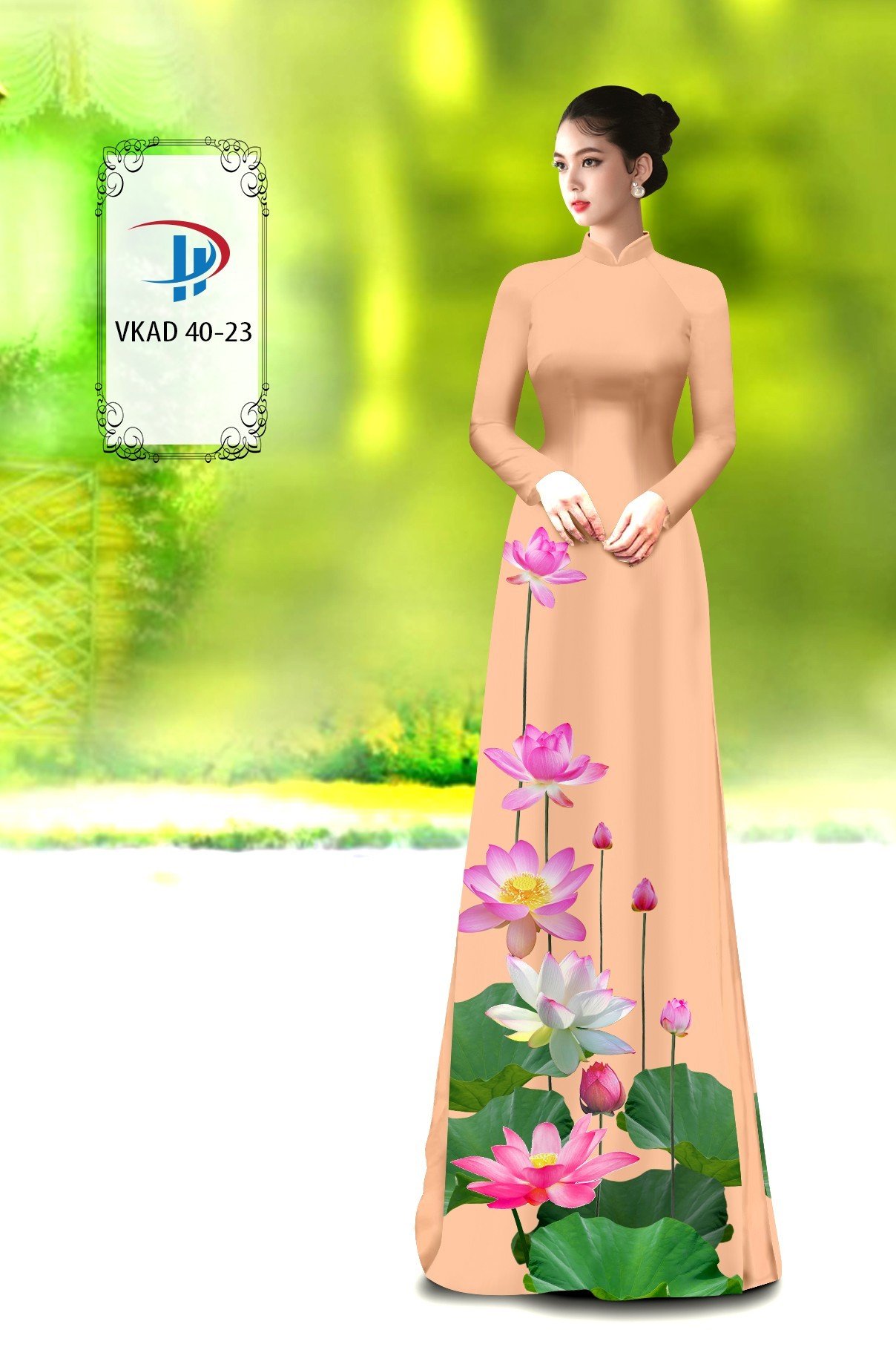 Vải áo dài hoa sen vkad-40 - Ảnh 18