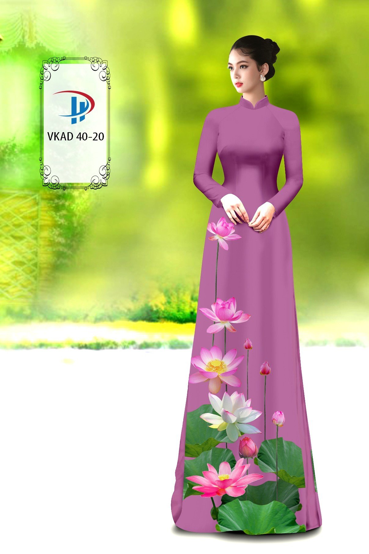 Vải áo dài hoa sen vkad-40 - Ảnh 20