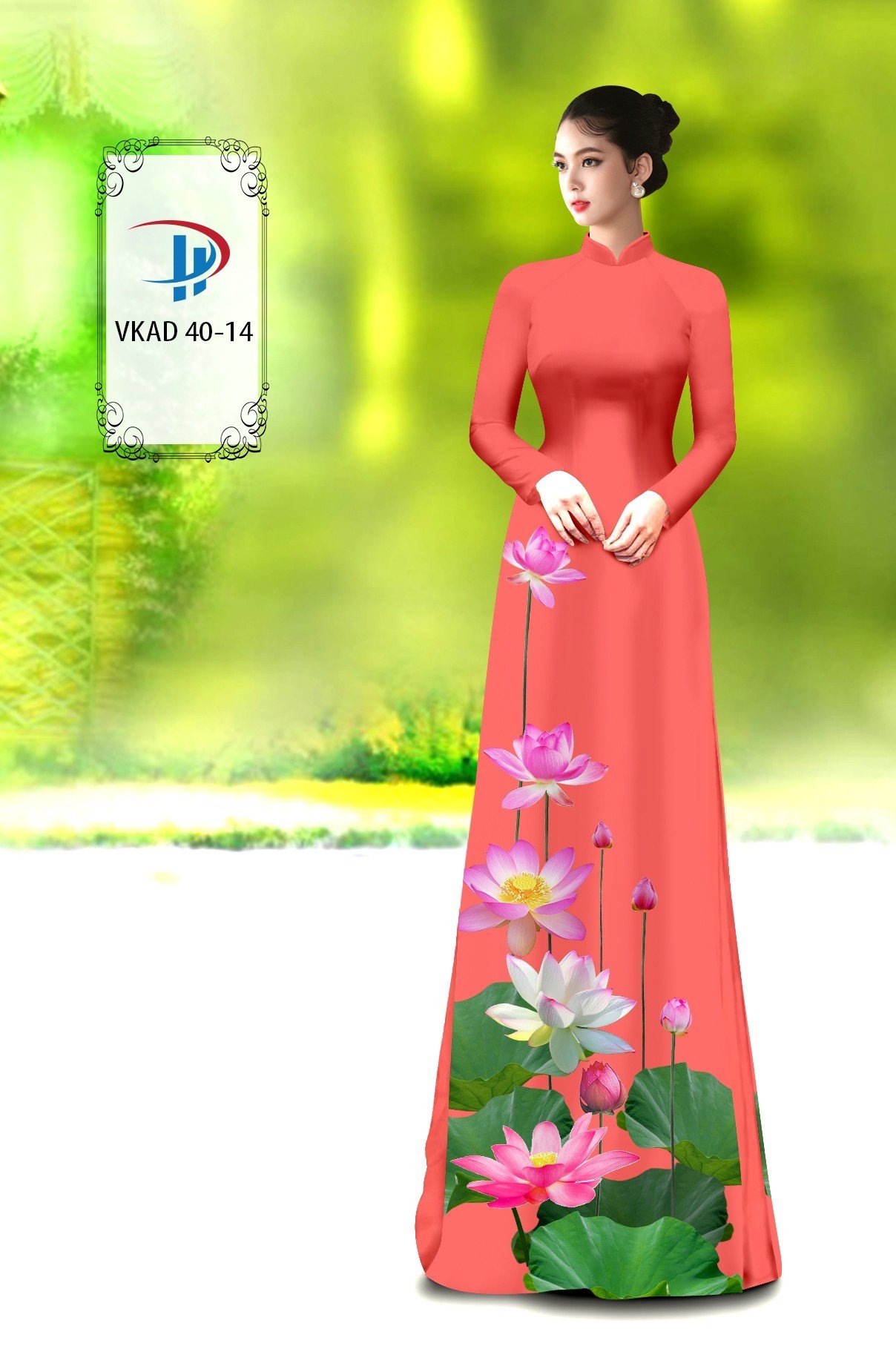 Vải áo dài hoa sen vkad-40 - Ảnh 3