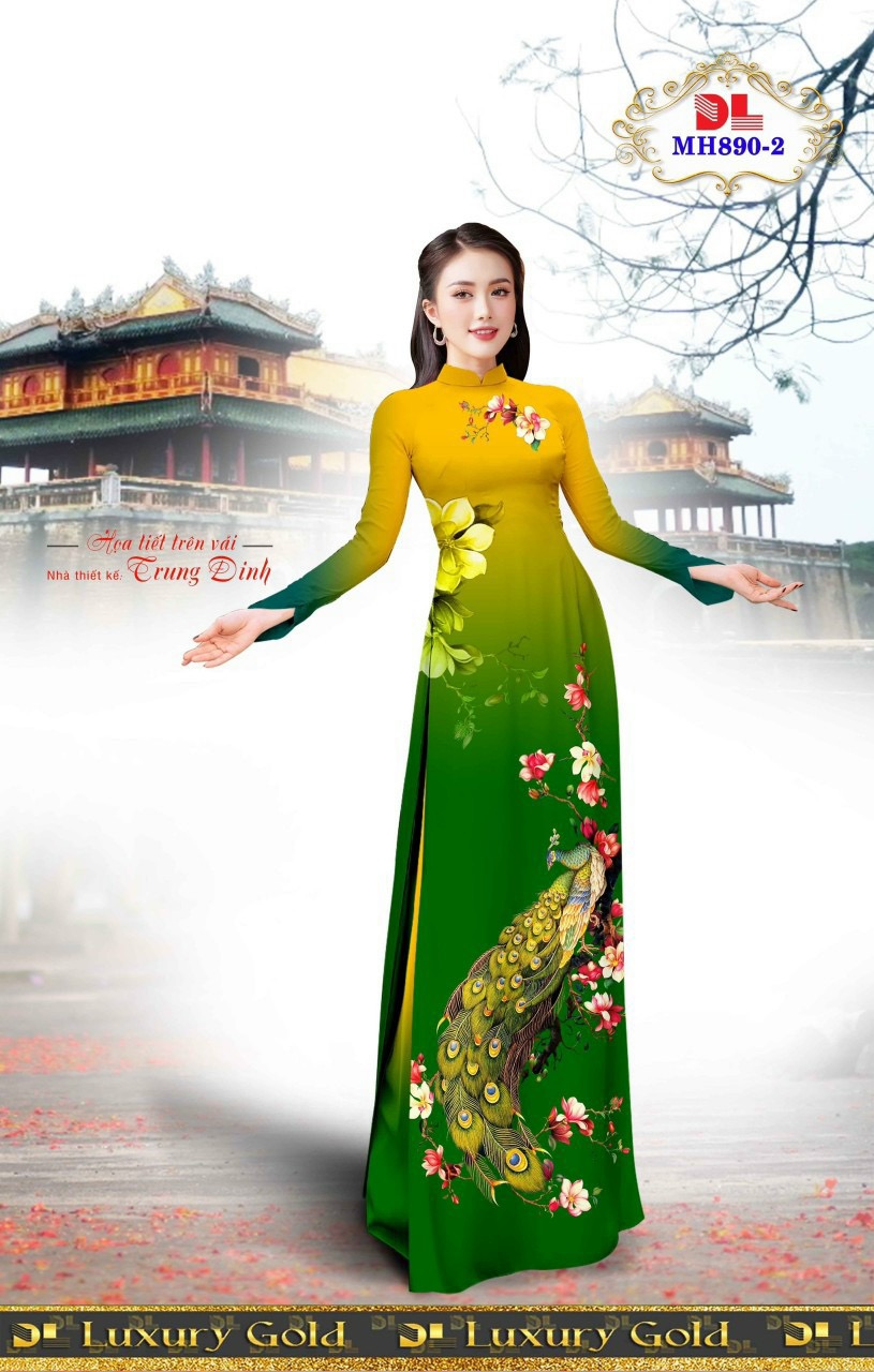 Vải áo dài chim công dlmh-890 - Ảnh 9