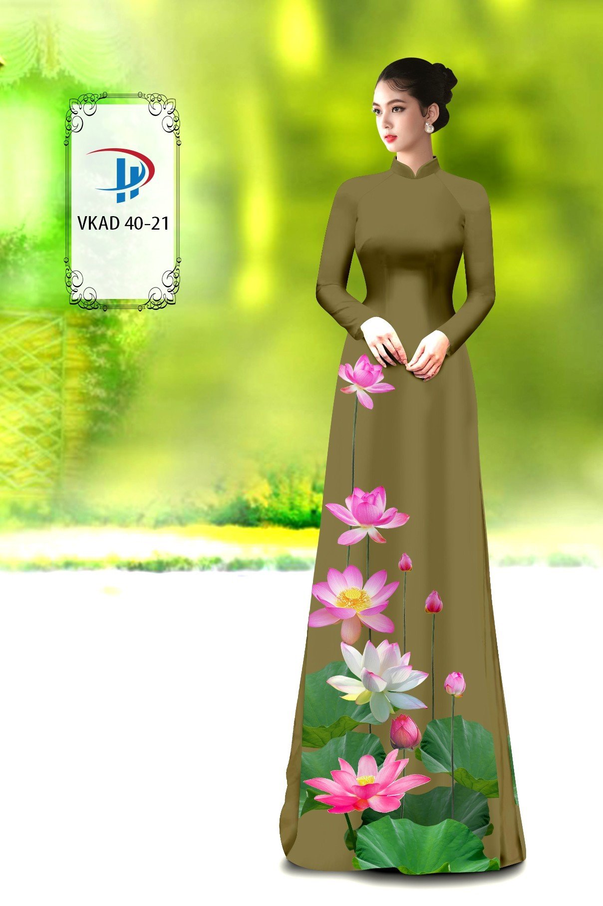 Vải áo dài hoa sen vkad-40 - Ảnh 16