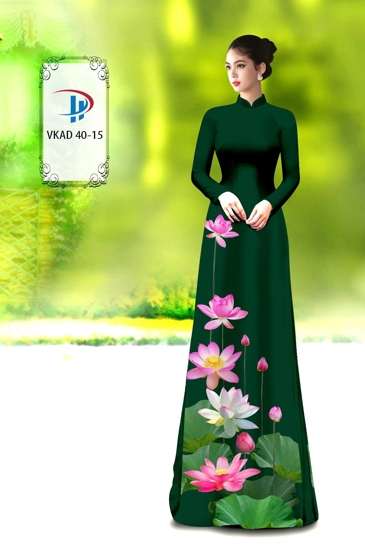 Vải áo dài hoa sen vkad-40 - Ảnh 25