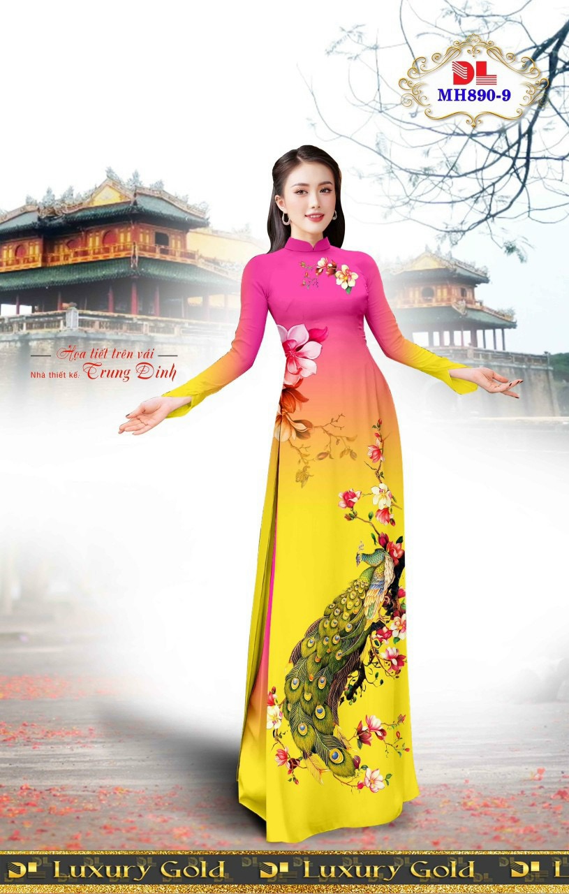 Vải áo dài chim công dlmh-890 - Ảnh 15