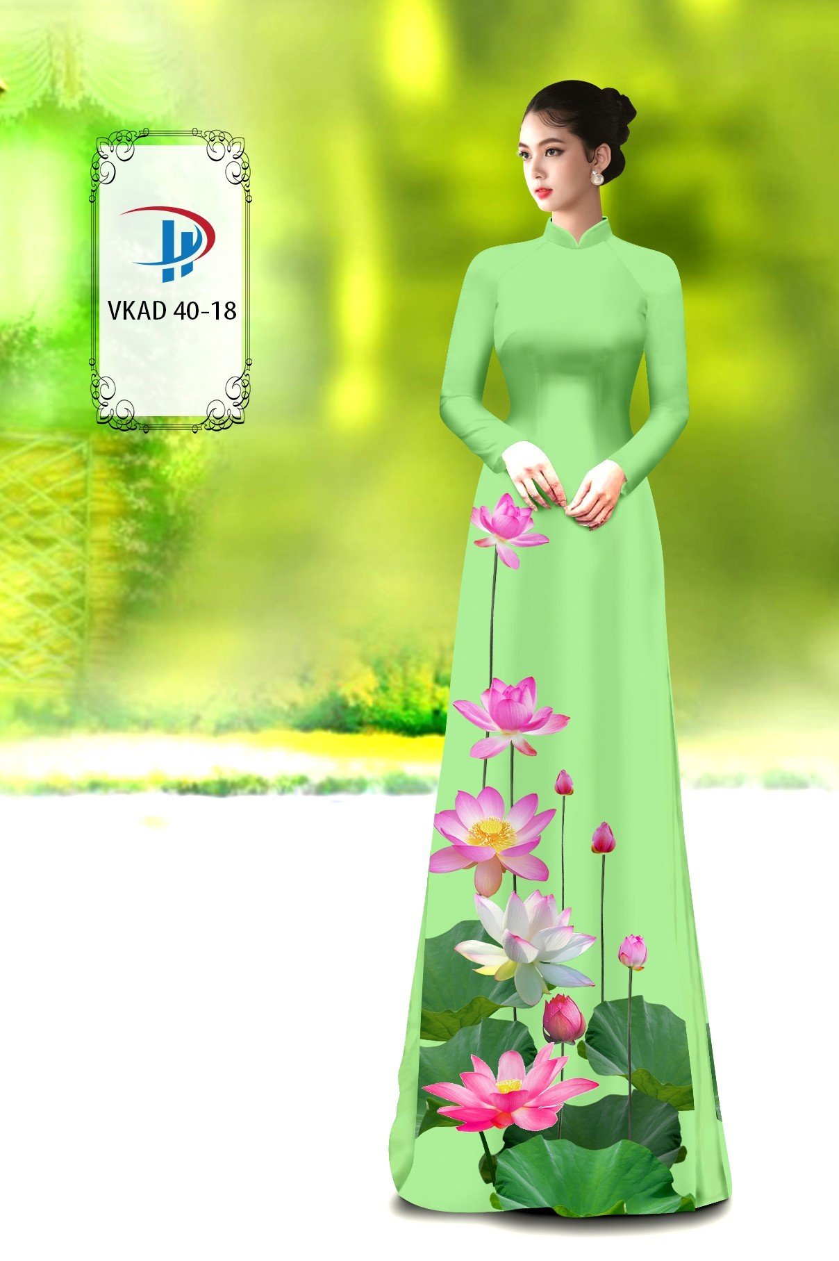 Vải áo dài hoa sen vkad-40 - Ảnh 17