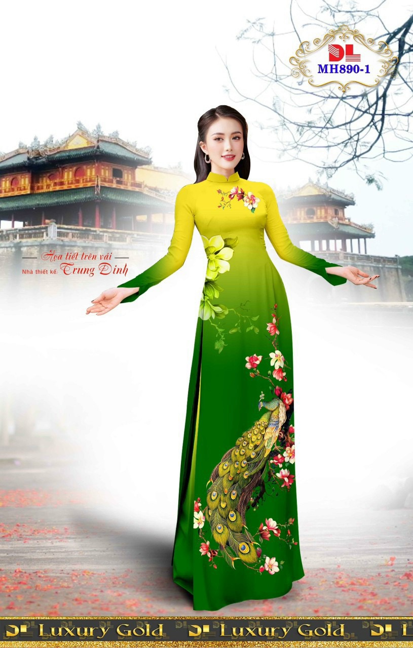 Vải áo dài chim công dlmh-890 - Ảnh 13