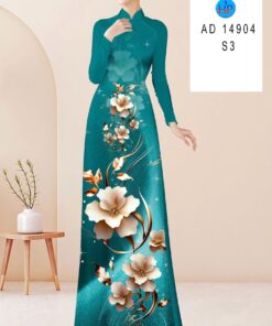 Vải áo dài hoa 3d ad 14904
