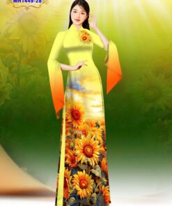 Vải áo dài hoa hướng dương dlmh-1449