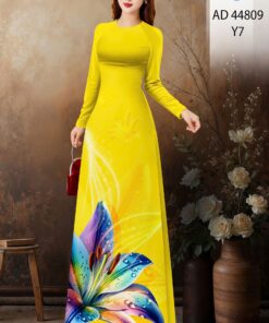 Vải áo dài hoa lý ad 44809