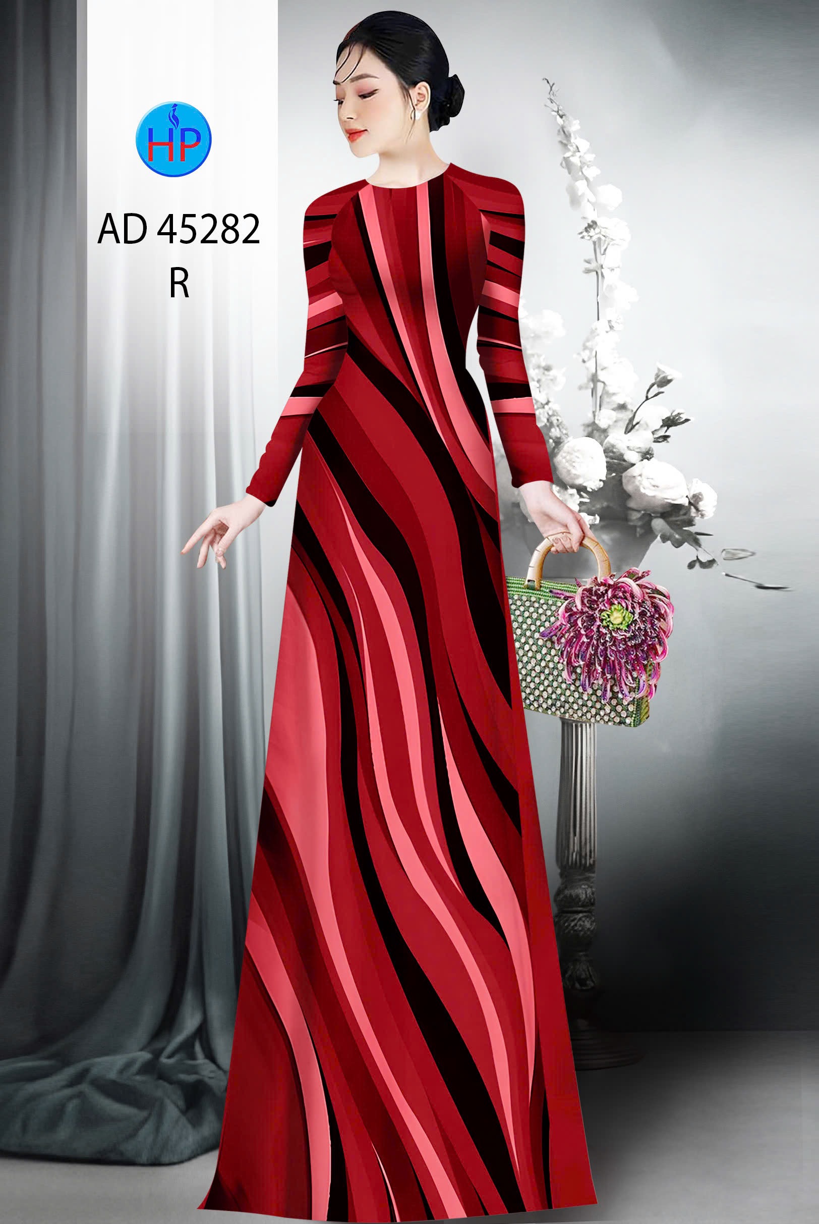 Vải áo dài lập thể ad 45282