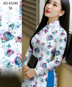 Vải áo dài hoa nguyên áo ad 45549