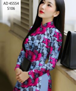 Vải áo dài hoa nguyên áo ad 45554