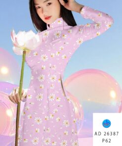 Vải áo dài hoa cúc ad 26387