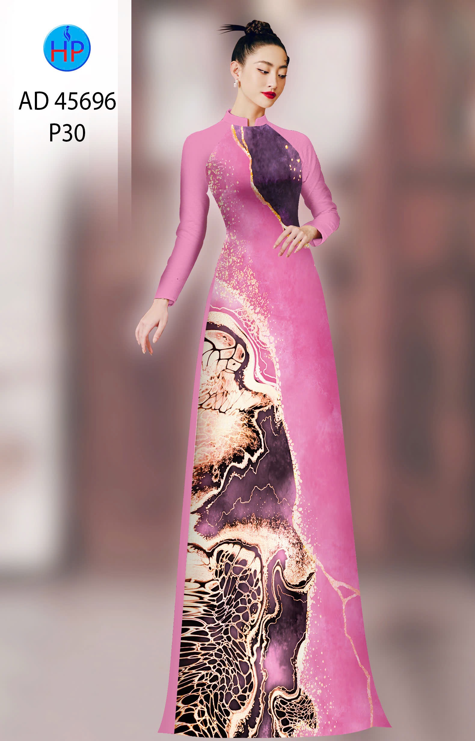 Vải áo dài hoa văn ad 45696