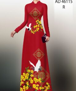Vải áo dài hoa mai ad 46115