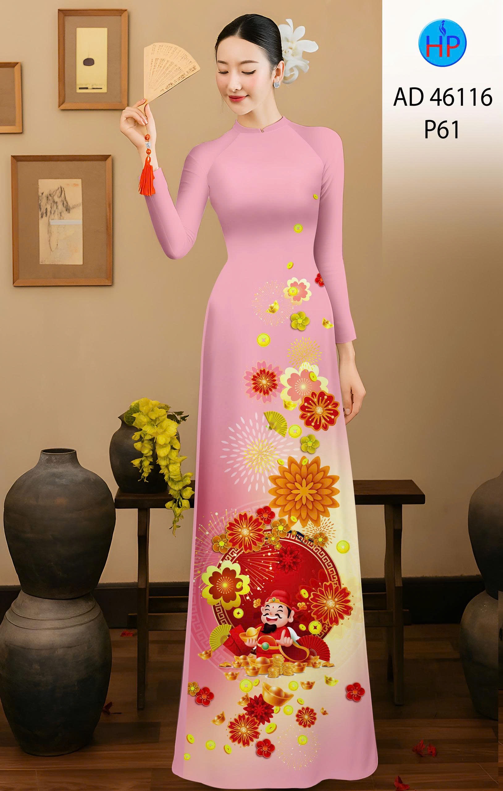 Vải áo dài tết ad 46116