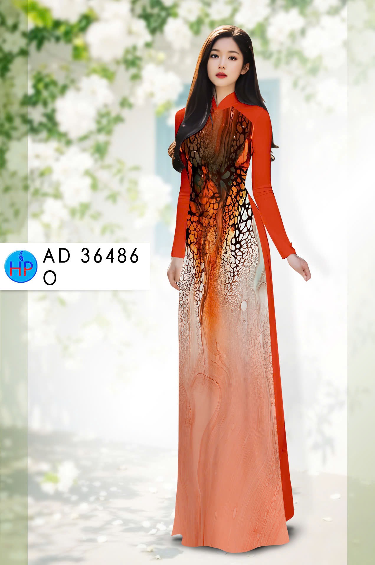 Vải áo dài hoa văn ad 36486