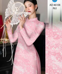 Vải áo dài hoa nhí ad 46108