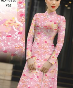 Vải áo dài hoa đều ad 46126