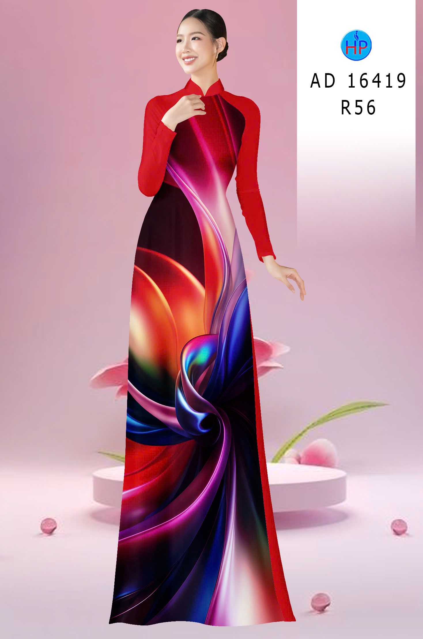 Vải áo dài lập thể ad 16419
