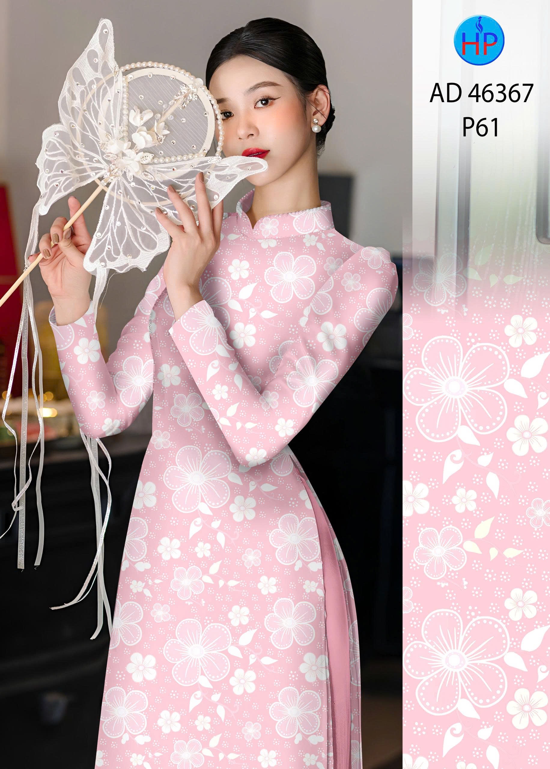 Vải áo dài hoa đều ad 46367