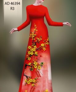 Vải áo dài hoa mai ad 46394