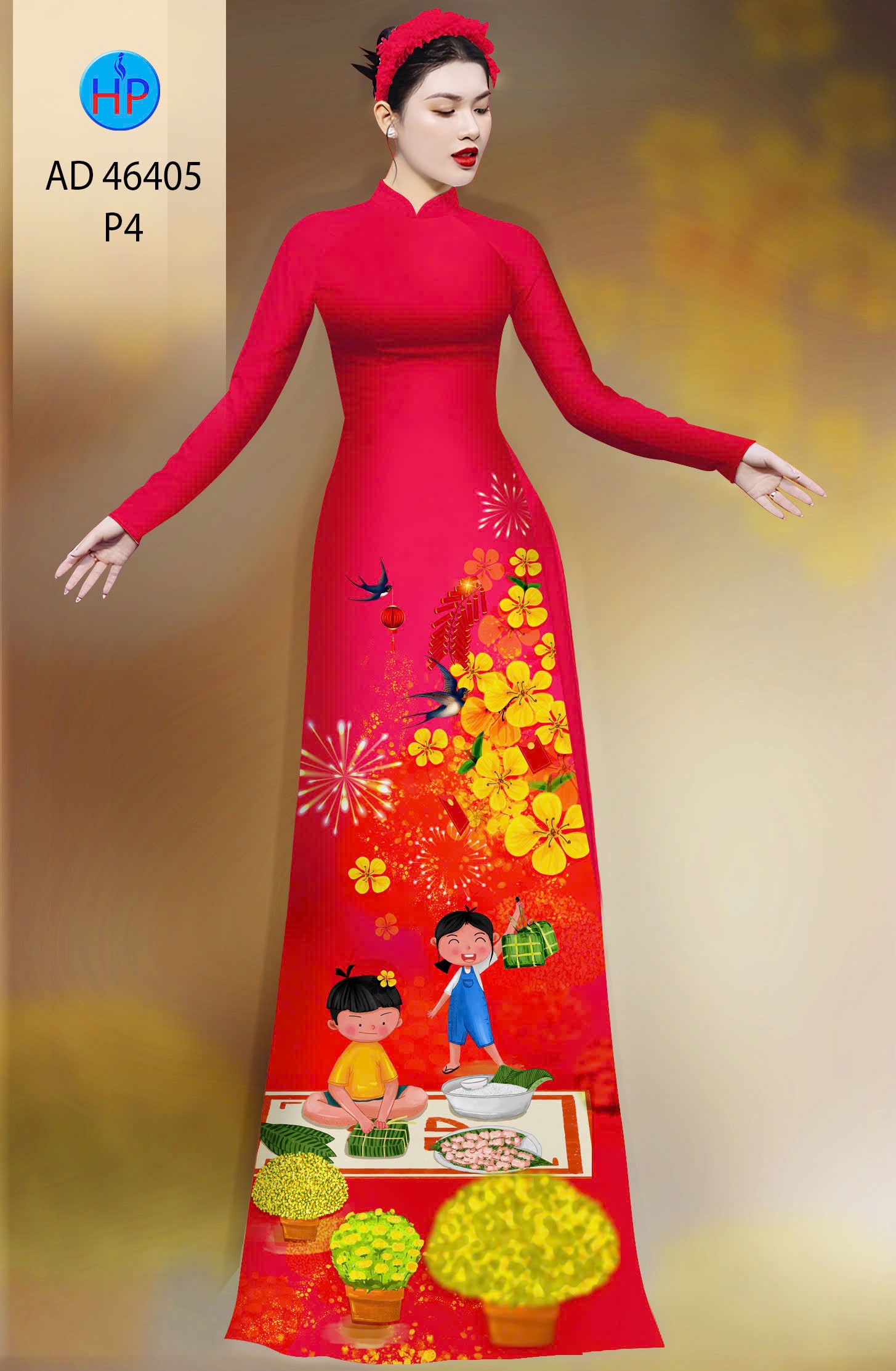 Vải áo dài tết ad 46405