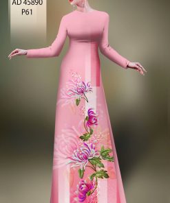 Vải áo dài hoa 3d ad 45890