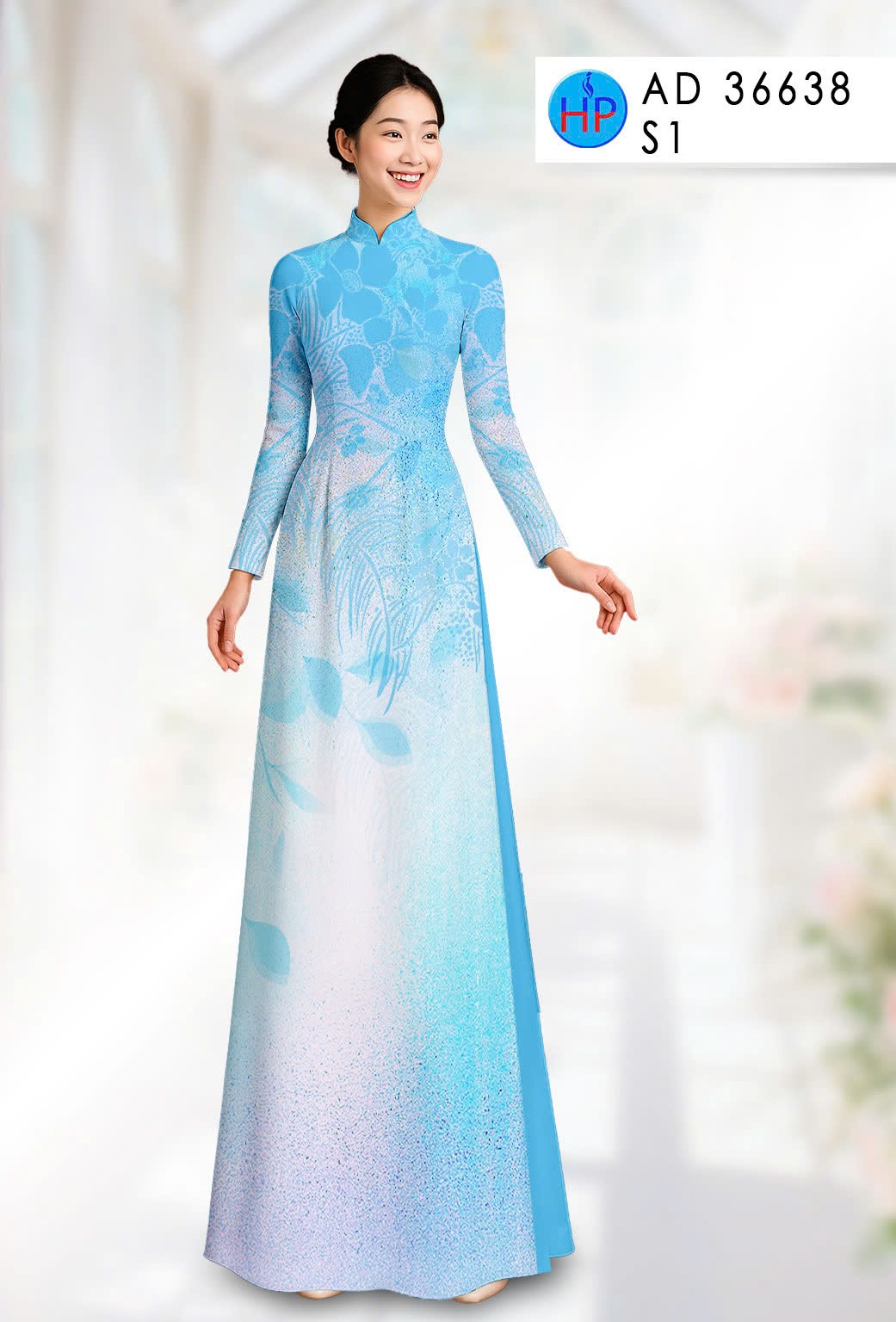 Vải áo dài hoa văn ad 36638