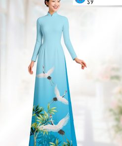 Vải áo dài chim hạc ad 36702