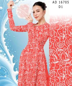 Vải áo dài hoa văn đều ad 16705