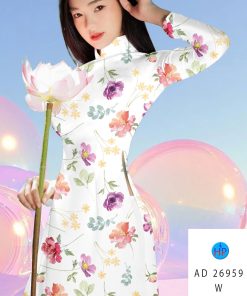 Vải áo dài hoa nguyên áo ad 26959