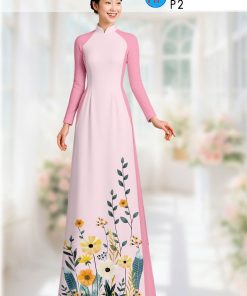 Vải áo dài hoa 3d ad 36797
