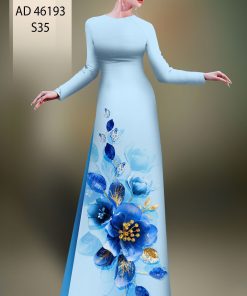 Vải áo dài hoa 3d ad 46193