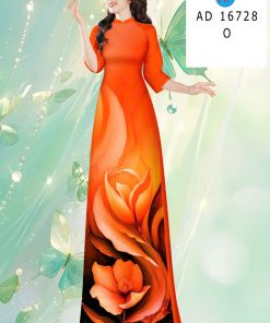 Vải áo dài hoa hồng ad 16728