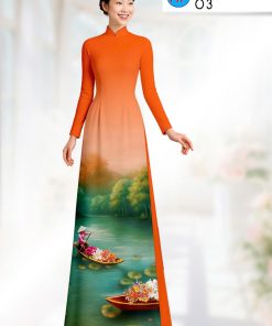 Vải áo dài phong cảnh ad 36708