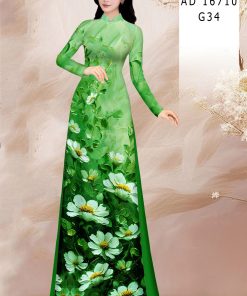 Vải áo dài hoa nguyên áo ad 16710