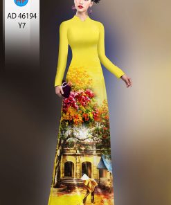 Vải áo dài phong cảnh ad 46194