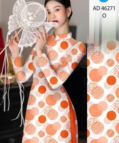 Vải áo dài chấm bi ad 46271