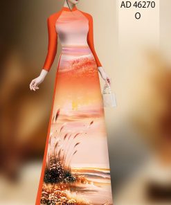 Vải áo dài phong cảnh ad 46270