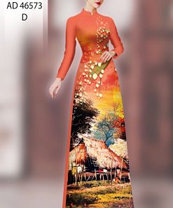 Vải áo dài phong cảnh ad 46573