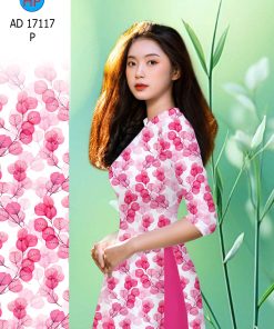 Vải áo dài chiếc lá ad 17117